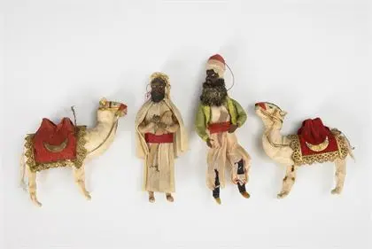 4 pièces rares décorations de sapin en ouate