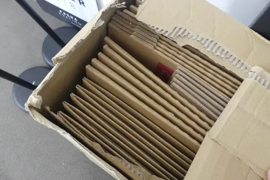 Partij kartonnen dozen