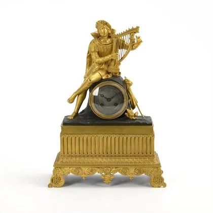 Historismus-Pendule mit Sängerfigur.. Honoré Pons, Paris