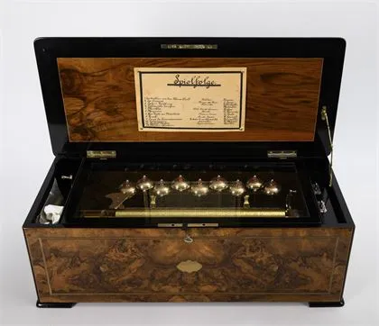 Редкая музыкальная шкатулка с валиком. F. Conchon, Genève