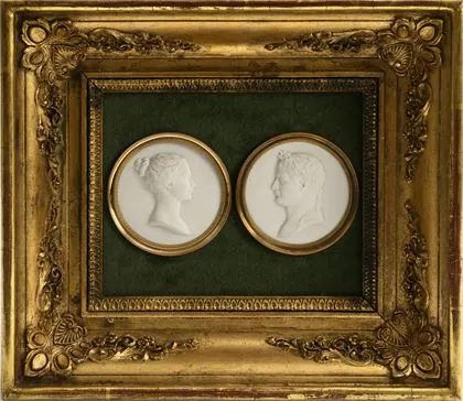 Rám se 2 portrétními deskami: Napoleon a Joséphine