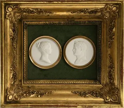 Rám se 2 portrétními deskami: Napoleon a Joséphine