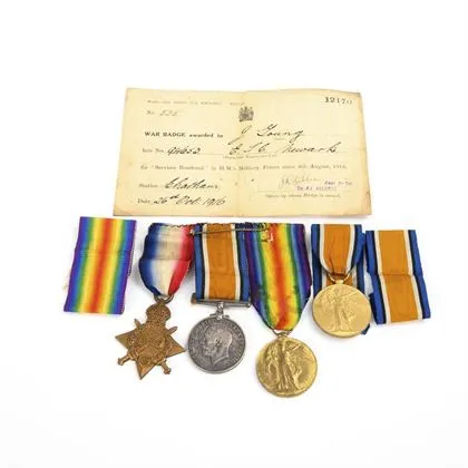 Barrette de médailles Grande-Bretagne Première Guerre mondiale