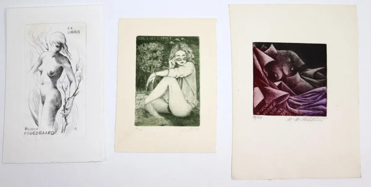 Exlibris. – Lot d'env. 360 exlibris érotiques