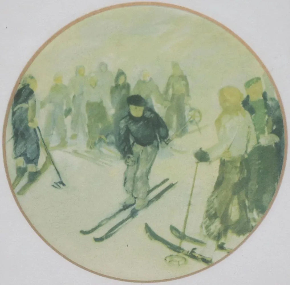 Lot – Collection de 10 illustrations sur golf, ski, tennis et patinage