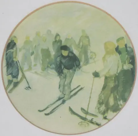 Lot – Collection de 10 illustrations sur golf, ski, tennis et patinage