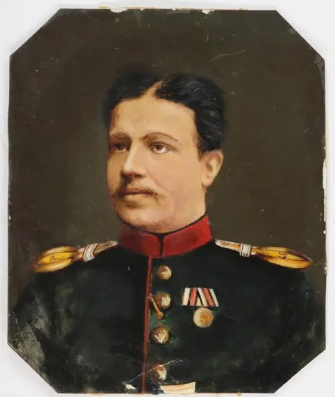 Portrait – eines deutschen Reserveoffiziers mit preußischer Kriegsdenkmünze 1870/71
