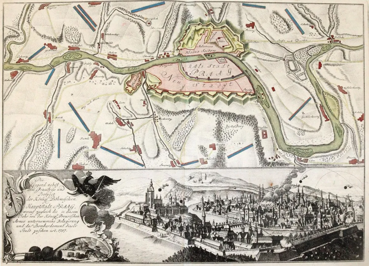 Prag. – "Die Gegend nebst dem Grundriss und Prospect der Königl