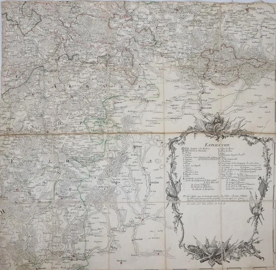 Siebenjähriger Krieg. – "Carte d'une partie du Theatre de la Guerre prsente en Allemagn e, qui comprehend la Landgraviat de Hesse-Cass