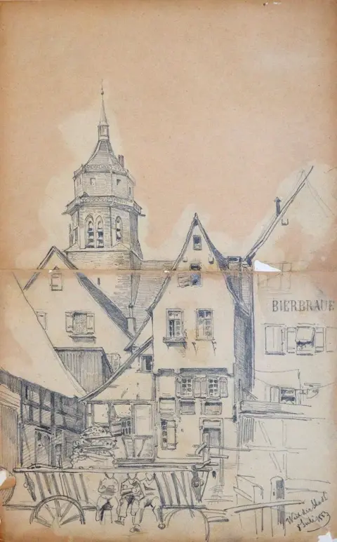 Sechs – Bleistiftzeichnungen von 1882/83 mit verschiedenen Motiven der Stadt