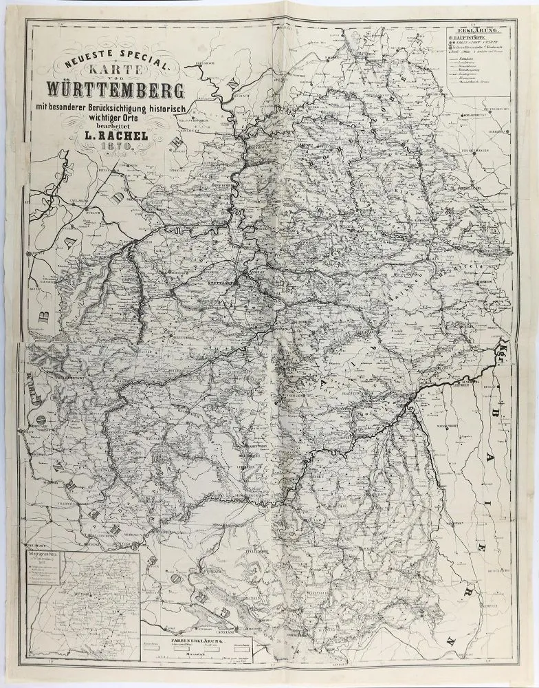 Württemberg. – Latest special map of Württemberg