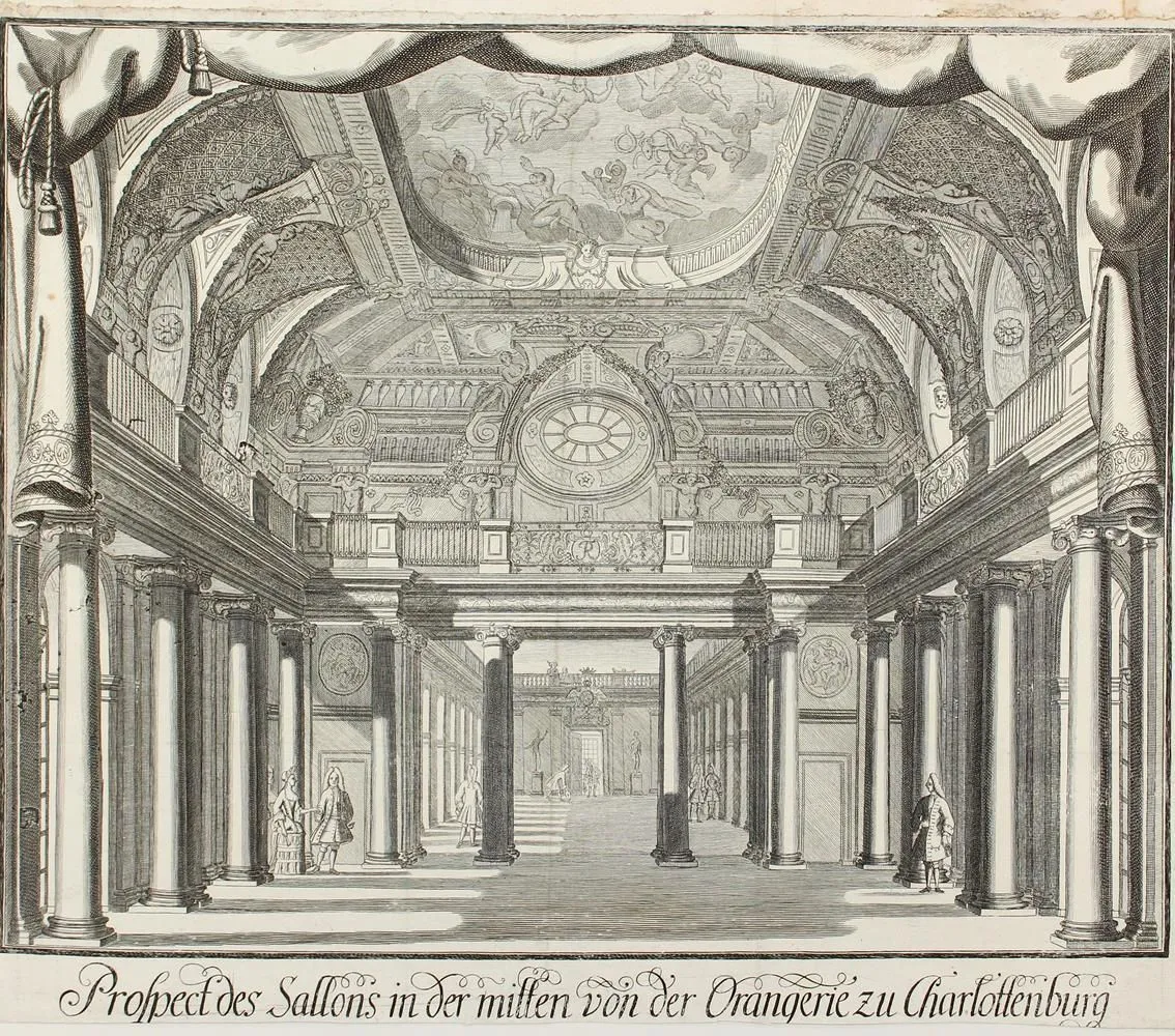 Berlin. – 2 interiors of Berlin representative buildings and a commemorative sheet for the wedding of Frederick William of Prussia