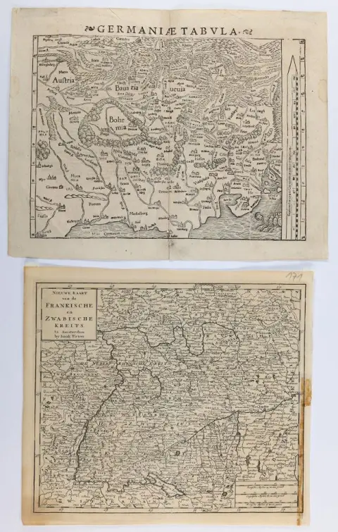 Cosmographia. – Small lot of 8 maps among others