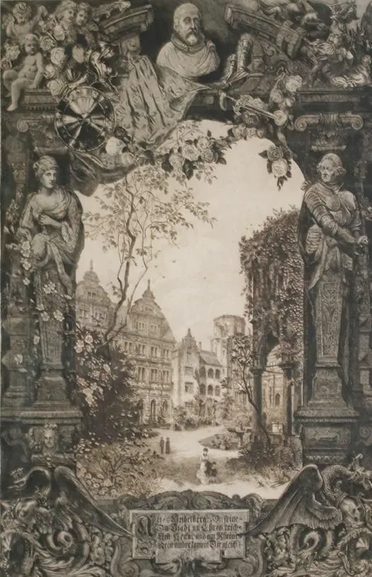 Heidelberg. – Schlosshof zu Heidelberg