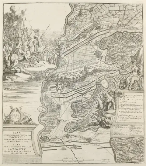 Höchstedt. – Vue et Representation de la Bataille de Hochstedt, donne le 13 d'out 1704