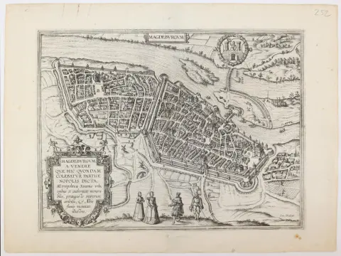 Magdeburg. – Bird's-eye view of the city