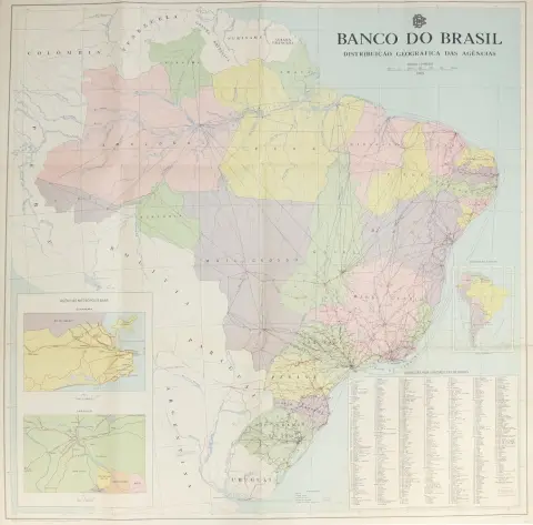 Brazil. – "Banco do Brasil, Distribuicao Geografica das Agencias" 1965