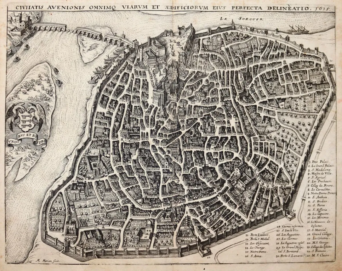 Avignon. Civitatis Avenionis omnimo viarum et aedificiorum eius perfecta delineatio 1635