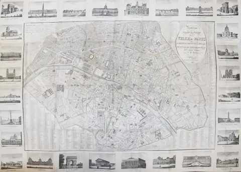 Paris. – Nouveau Plan Routier de la Ville de Paris ou Guide exact de cette Capitale divisee en XII Arrondissemens avec 