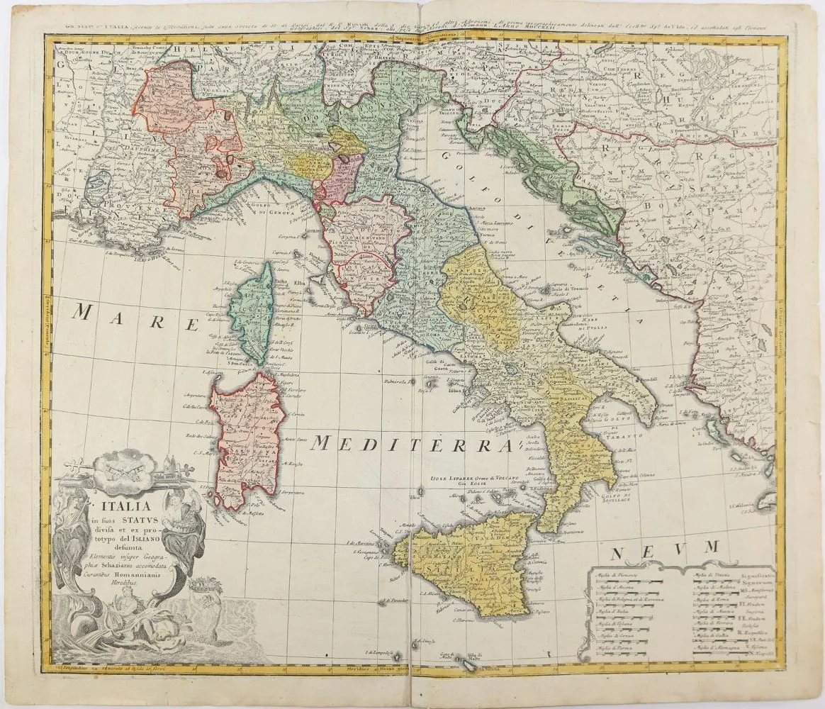 Италия. – Italia in suos status divisa