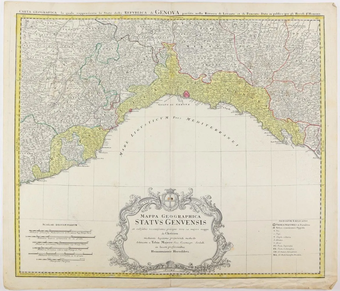 Италия. – Mappa Geographica status Genuensis