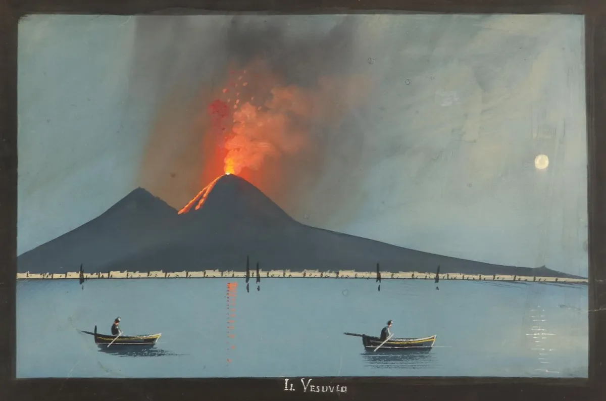 Vesuvius – 3 nachttaferelen van de uitbarstende Vesuvius