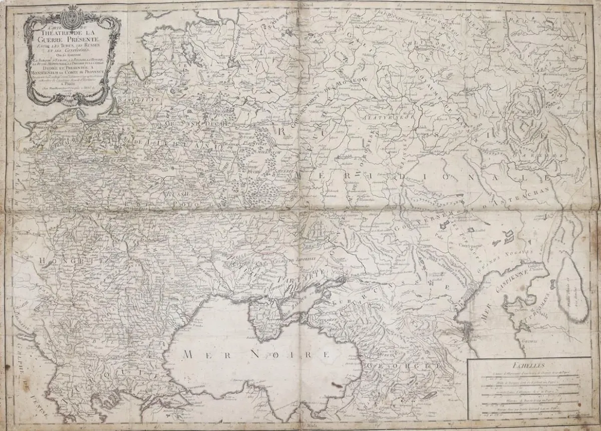 Чёрное море. – Carte Du Thatre De La Guerre Prsente Entre Les Turcs, Les Russes, Et Les Confdrs