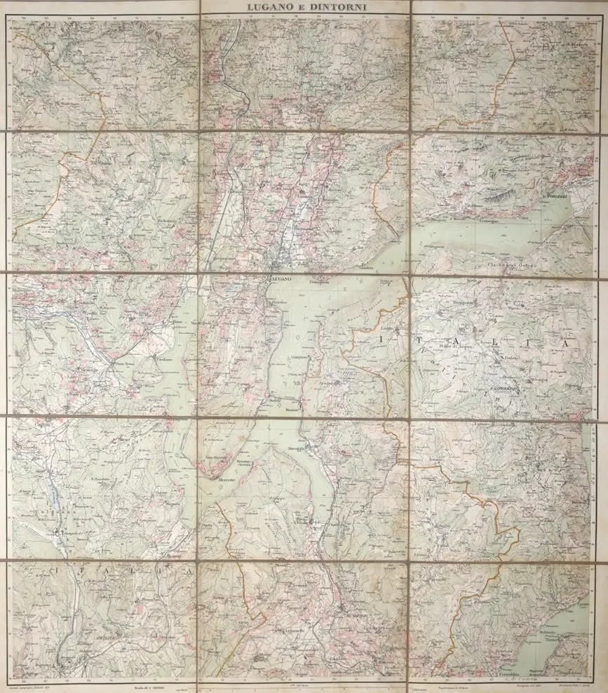 Collection – of 81 folding maps, mainly Switzerland, mostly on linen