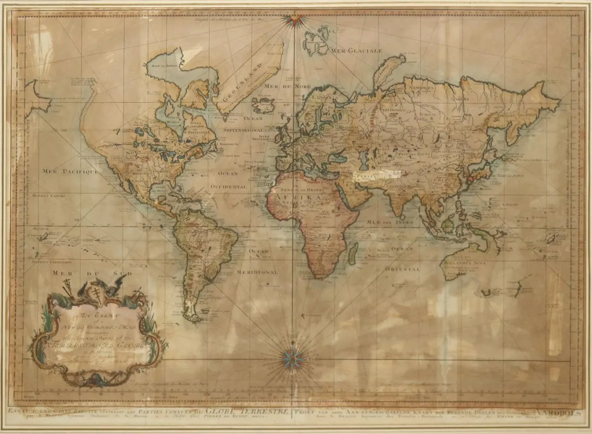 Mapa świata. – "An Essay of a New and Compact Map containing the known Parts of the Terrestrial Globe.."