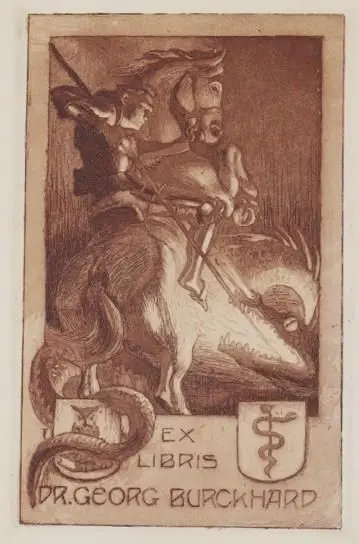 Georg, Heiliger. – Sammlung von 88 Exlibris mit Drachentöter-Motiven, versch