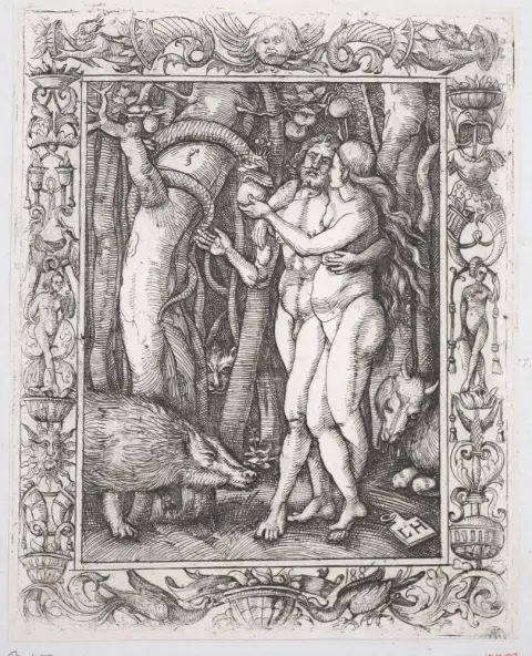Hopfer, Lambert – (ok. 1510 Augsburg 1550). Adam i Ewa (Upadek)