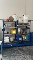 1 shelf rack, approx. 2 linear m, plug-in system with oil drip tray