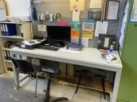 1 work table with tool back panel, lighting and granite measuring plate, approx. 40x70 cm