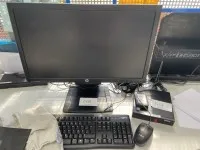 1 Lenovo mini PC (without hard drive) with HP widescreen TFT monitor