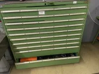 1 Huni metal tool drawer cabinet, approx. 1.5 m wide, 10 drawers