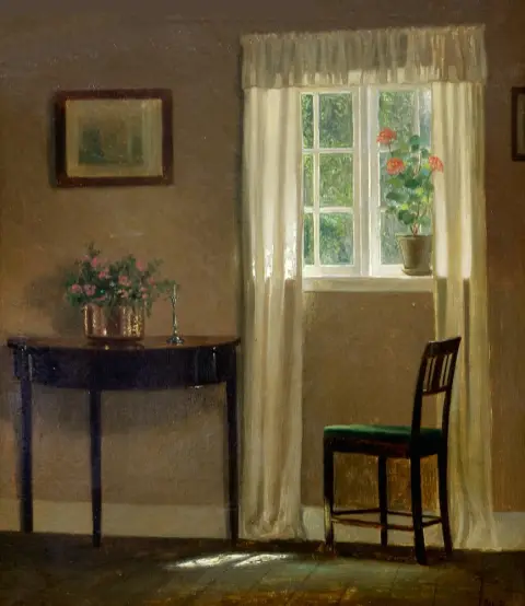 Broge, Alfred (1870 Copenhague/DK - 1955) – Intérieur de salon