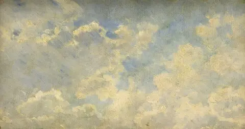 Allemand, 19e s., étude de nuages, huile sur toile sur bois