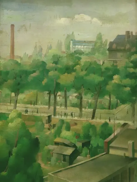 Grunwaldt, Paul (1891 Berlin - 1962 Weingarten près de Ravensburg) – Berlin, Unter den Eichen, avec vue sur le jardin botanique