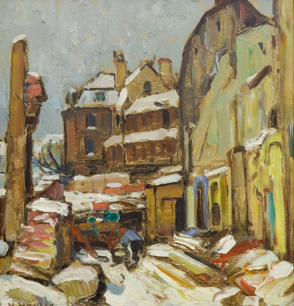 Hartig, Hans (1873 Pommern - 1936 Berlin) – Winter im Städtchen