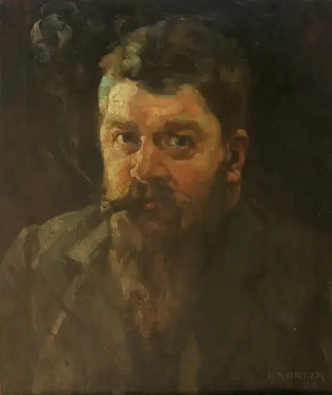 Marxer, Alfred (1876 Turbenthal - 1945 Kilchberg) – Autoportrait de l'artiste avec cigare, probablement