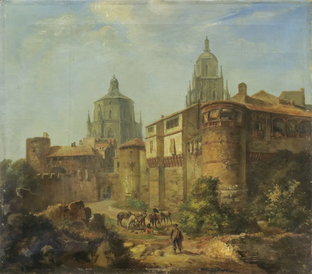 Ohaus, Wilhelm Gottfried (1828 Moguncja - 1884 tamże) – Południowe widoki miast z sztafażem postaci