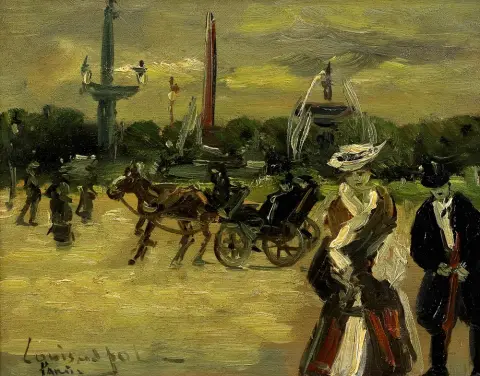 Pol, Louis van der (1896 - 1982 Pays-Bas) – Scène de rue parisienne. Deux peintures, huile sur bois