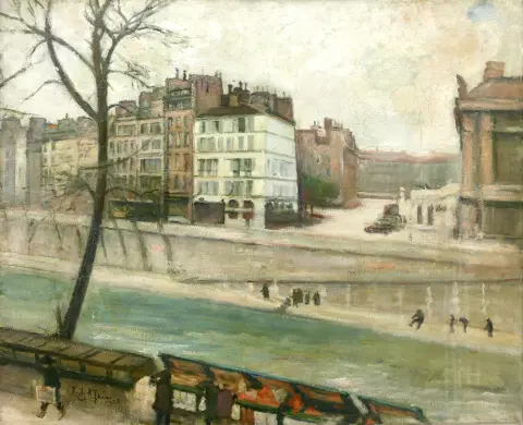Rhein, Fritz (1873 Stettin - 1948 Streckenhorst) – Hiver sur la Seine, Paris