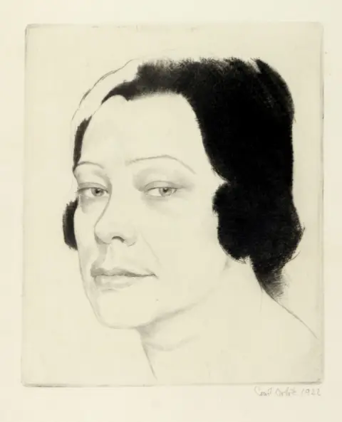 Orlik, Emil (1870 Praha - 1932 Berlín) – Portrét Tilly Durieux, poloprofil doleva