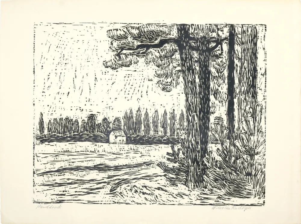 Rudolph, Wilhelm (1889 Chemnitz - 1982 Dresden) – Landschaft mit Haus
