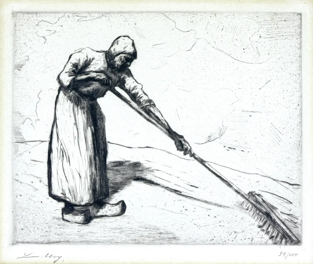 Ury, Lesser (1861 Birnbaum - 1931 Berlin) – Holländische Bäuerin mit Rechen