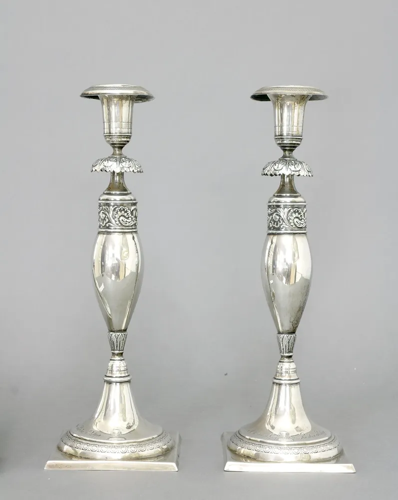 Svícny, 750 stříbro, Berlín, 1821 - 1843, pár