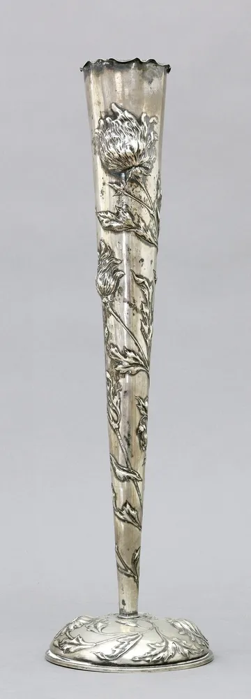 Ваза, серебро 800 пробы, Lazarus Posen Witwe, Франкфурт-на-Майне, около 1900 г.