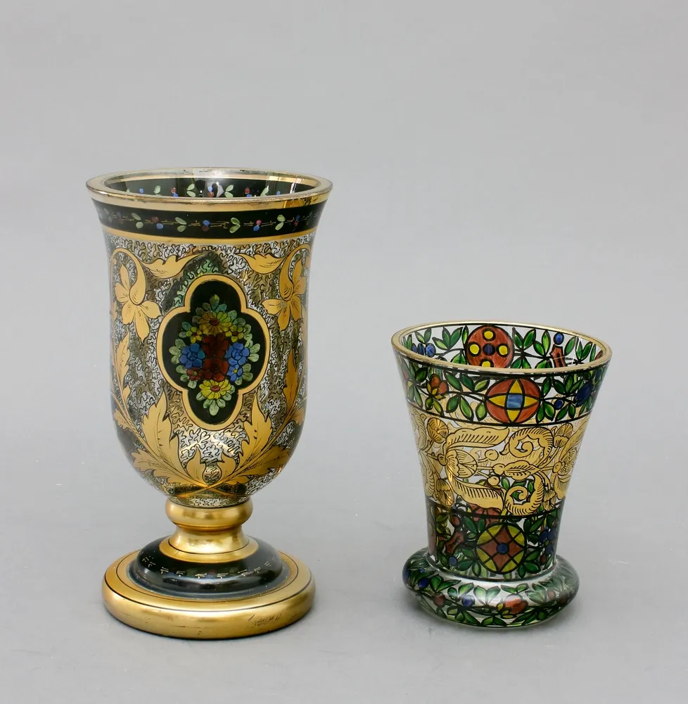 Стакан, вероятно Julius Mulhaus & Co, Haida, Богемия, югендстиль, около 1920 г.