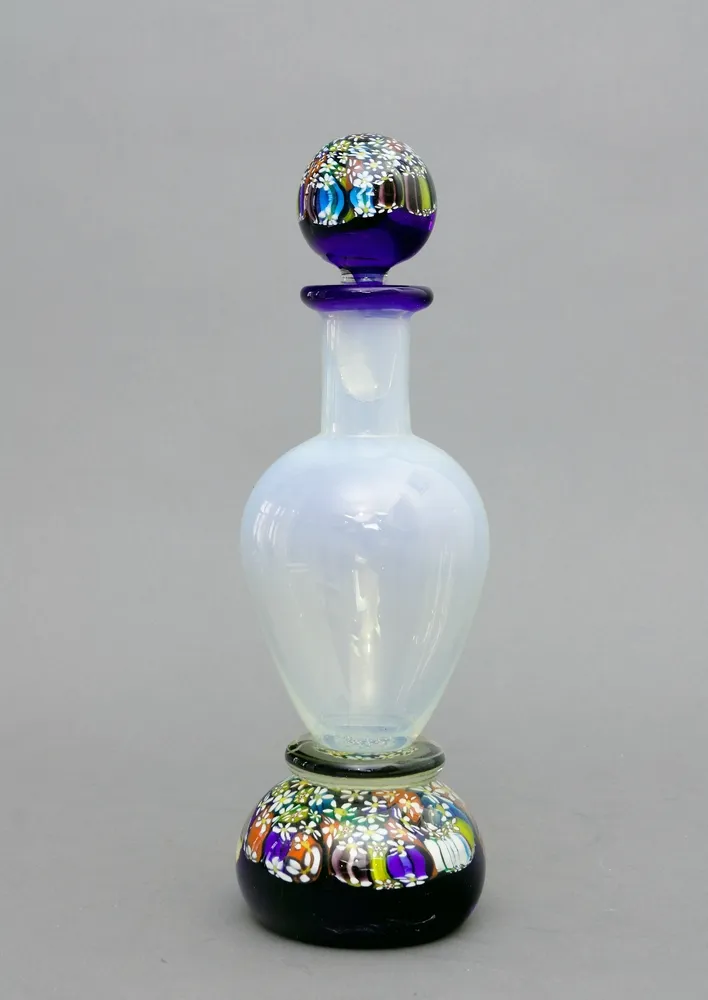 Karaf, Italië, Murano, Millefiori, 2e helft 20e eeuw H 28 cm.